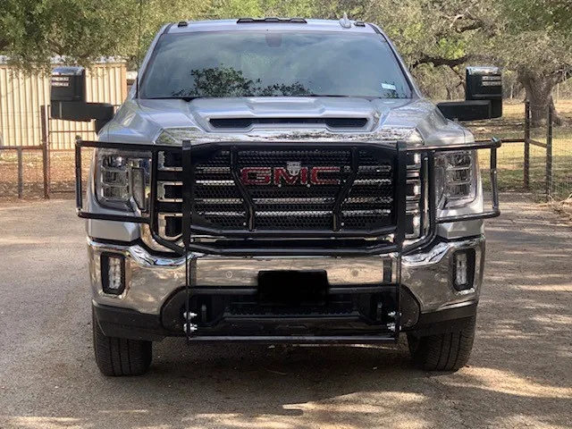 1432PS – CATTLEMAN Grille Guard, Powder Coated Black Steel With Brush Guard Without Skid Plate Without Step Plate